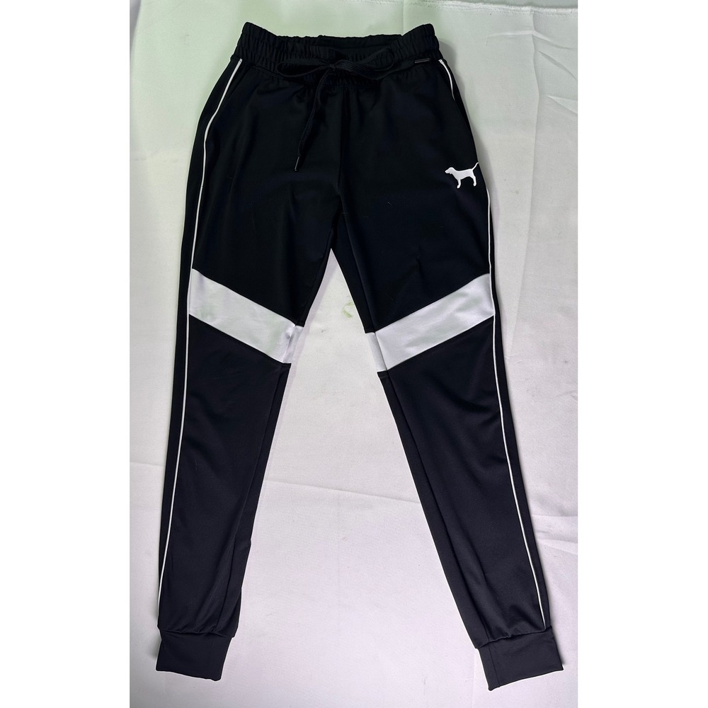 PINK Victoria's Secret Ultimate Joggers XS Black White Colorblock Track Pant Y2K